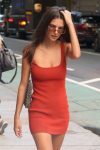 Emily Ratajkowski Sexy Red Dress