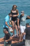 Gigi Hadid on vacation in Greece wearing bikini