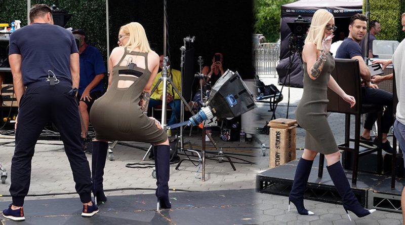 Iggy Azalea on “Extra” TV Set in Los Angeles