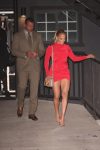 Jennifer Lopez - Flashes Legs In A Red Mini-dress In West Hollywood