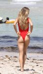 Joy Corrigan Sexy Red Swimsuit