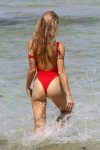 Joy Corrigan Sexy Red Swimsuit