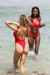 Joy Corrigan Sexy Red Swimsuit