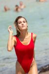 Joy Corrigan Sexy Red Swimsuit