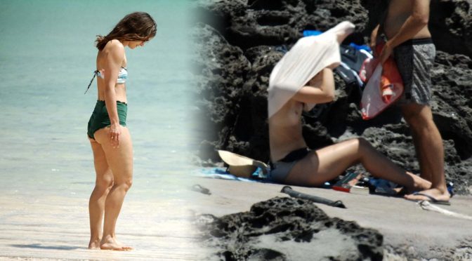 Keira Knightley – Bikini Topless Candids in Pantelleria