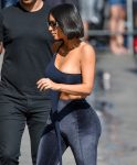 Kim Kardashian Braless Boobs In See Through Black Top