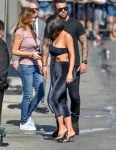 Kim Kardashian Braless Boobs In See Through Black Top