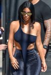 Kim Kardashian Braless Boobs In See Through Black Top
