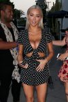 Lindsay Pelas in polka dots at the White Fox Swim party at Catch LA
