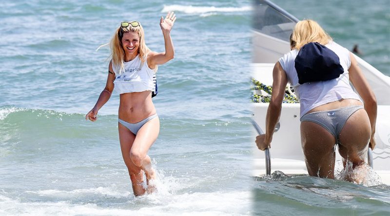 Michelle Hunziker – Bikini Candids in Milano Marittima