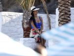 Nicole Scherzinger Blue Swimsuit