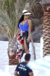 Nicole Scherzinger Blue Swimsuit