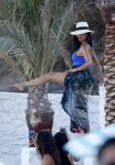Nicole Scherzinger Blue Swimsuit