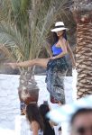 Nicole Scherzinger Blue Swimsuit