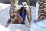 Nicole Scherzinger Blue Swimsuit