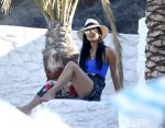 Nicole Scherzinger Blue Swimsuit