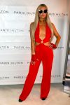 Paris Hilton Sexy Low Cut Red Dress