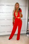 Paris Hilton Sexy Low Cut Red Dress