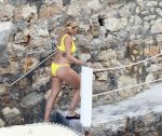 Rita Ora Boobs And Ass In Yellow Bikini