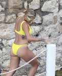 Rita Ora Boobs And Ass In Yellow Bikini