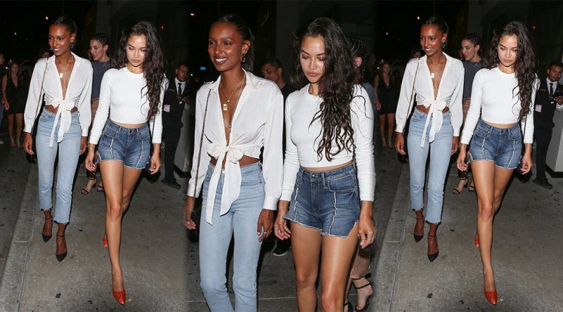 Shanina Shaik and Jasmine Tookes – Leggy Candids in West Hollywood
