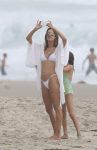 Alessandra Ambrosio Sexy White Bikini In San Diego