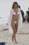 Alessandra Ambrosio Sexy White Bikini In San Diego