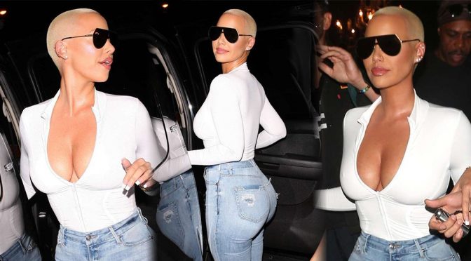 Amber Rose – Cleavage Candids in West Hollywood