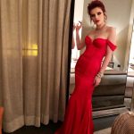 Bella Thorne Red Hot In Red Dress