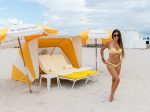 Claudia Romani Bikini Thong On Beach
