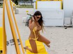 Claudia Romani Bikini Thong On Beach