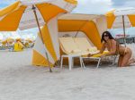 Claudia Romani Bikini Thong On Beach