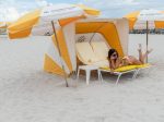 Claudia Romani Bikini Thong On Beach