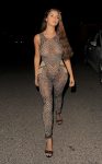 Demi Rose Mawby Braless In Sheer Dress