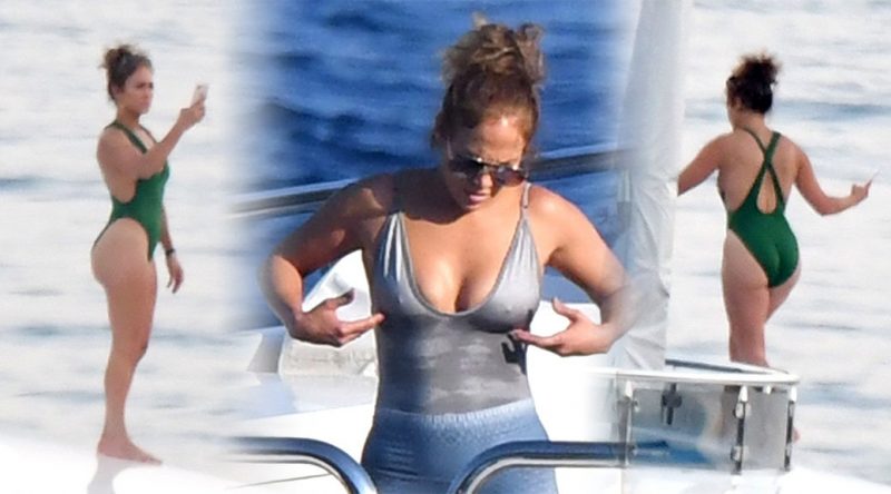 Jennifer Lopez – Swimsuit Candids in Italy