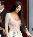 Kim Kardashian Braless In Sheer Top In Miami