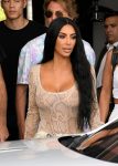 Kim Kardashian Braless In Sheer Top In Miami