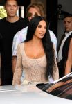 Kim Kardashian Braless In Sheer Top In Miami