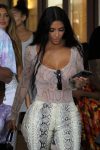 Kim Kardashian Braless In Sheer Top In Miami