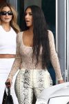 Kim Kardashian Braless In Sheer Top In Miami