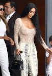Kim Kardashian Braless In Sheer Top In Miami