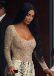 Kim Kardashian Braless In Sheer Top In Miami