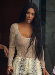 Kim Kardashian Braless In Sheer Top In Miami