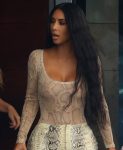 Kim Kardashian Braless In Sheer Top In Miami
