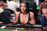 Kim Kardashian Sexy Cleavage At Poker Tournament In La