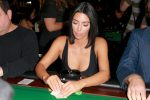 Kim Kardashian Sexy Cleavage At Poker Tournament In La