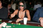 Kim Kardashian Sexy Cleavage At Poker Tournament In La