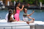 Kim Kardashian And Larsa Pippen On Yacht In Miami