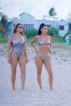 Kim Kardashian In Tiny Silver Bikini