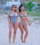 Kim Kardashian In Tiny Silver Bikini